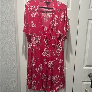 Floral Pink Wrap Dress